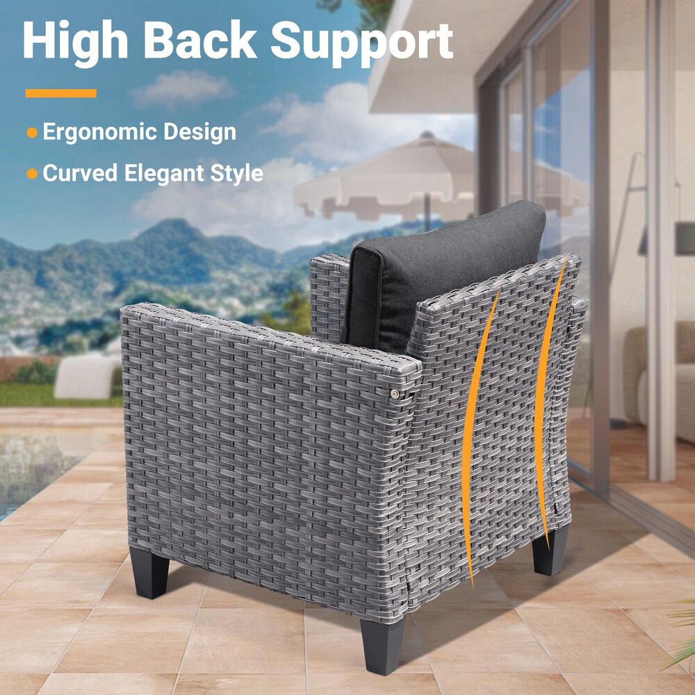 HOMLUX Patio Lounge Chair in Black (Set of 2), , large