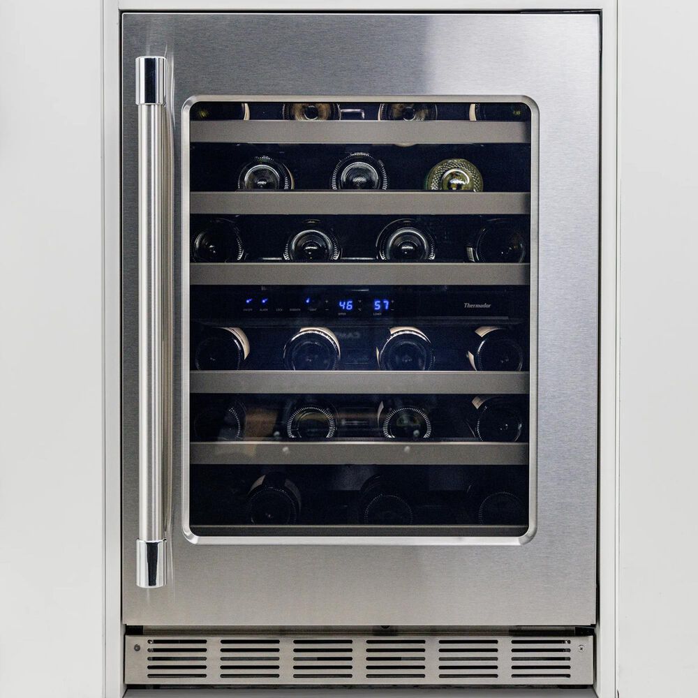 Thermador 24" Glass Door Wine Cooler with Professional Handle Right Hinge in Stainless Steel, , large