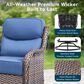 Sunwell Garden Patio Swivel Glider Chair with Brown Wicker in Navy (Set of 2), , large