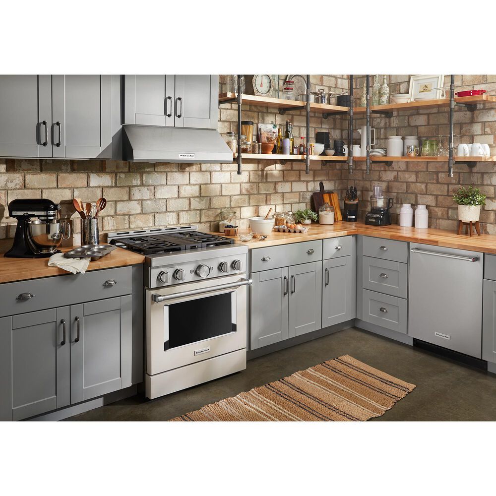 KitchenAid 4.1 Cu. Ft. Freestanding Gas Range with True Convection in Milkshake, , large