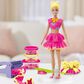 PlayDoh Barbie Ruffles and Bows Doll Set with Three Modeling Doughs in Yellow and Pink, , large