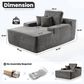 HOMLUX Oversized Corduroy Chaise Lounge in Gray, , large