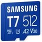 Samsung 512GB T7 UHS-I microSDXC Memory Card in Blue, , large