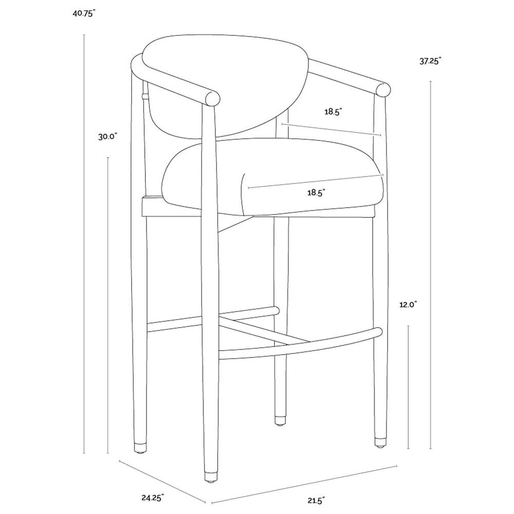 Club Collection By Sunpan Sigrid 30" Bar Stool in Light Oak, , large
