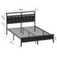 HOMLUX Full Upholstered Platform Bed with 12.6" Under-bed Storage in Black, , large