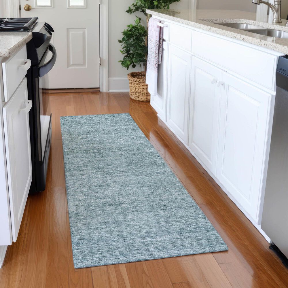 Dalyn Rug Company Soft Essentials Solid Sky 2'3" x 7'6" Indoor/Outdoor Runner, , large