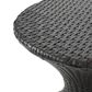 Hearth and Haven Outdoor Sleek Hourglass Wicker Side Table with Iron Frame in Brown Multi, , large