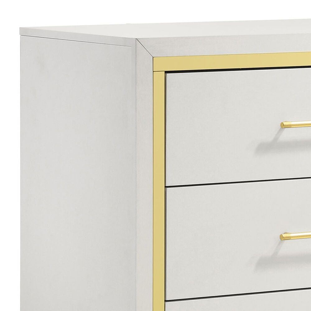 Pacific Landing Lucia 6-Drawer Dresser in White and Gold, , large