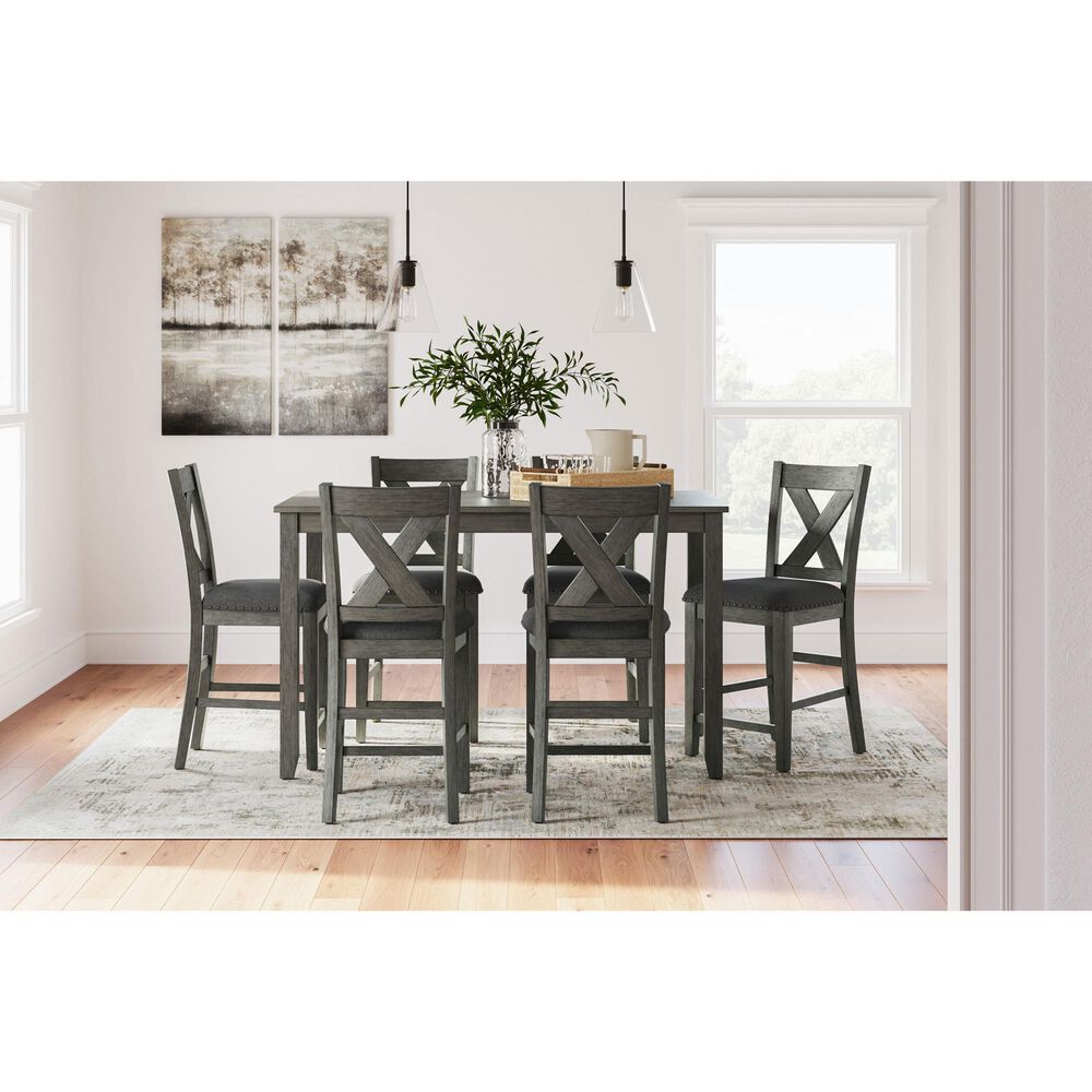 Ashley Caitbrook 7-Piece Counter Height Dining Set in Gray, , large
