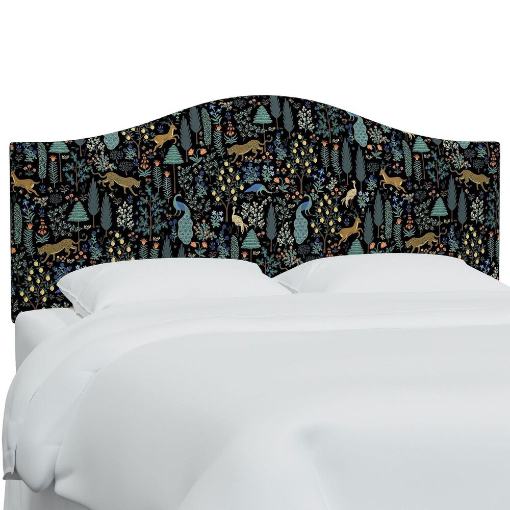 Rifle Paper Co Crafted by Cloth & Company Mayfair Twin Headboard in Menagerie Black, , large