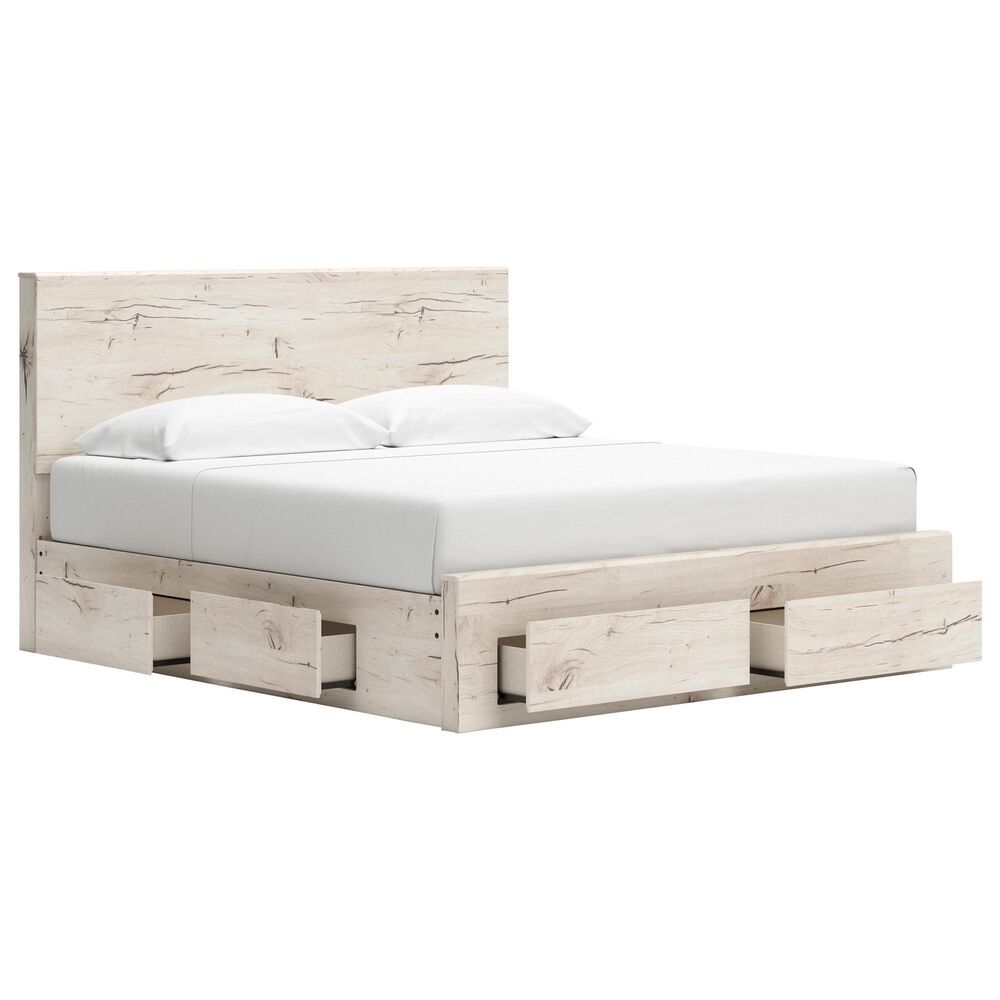 Ashley Lawroy King Panel Storage Bed in Light Natural, , large