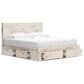 Ashley Lawroy King Panel Storage Bed in Light Natural, , large
