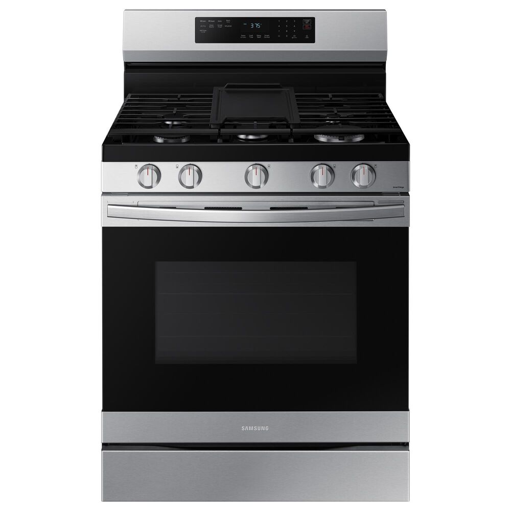 Samsung 3-Piece Kitchen Package with 6.0 Cu. Ft. Smart Freestanding Gas Range and Over-the-Range Microwave in Stainless Steel, , large