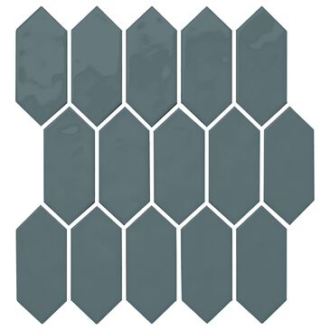 Dal-Tile Mythology Aura 2" x 5" Picket Undulated on 11.125" x 12.25" Ceramic Mosaic Sheet, , large