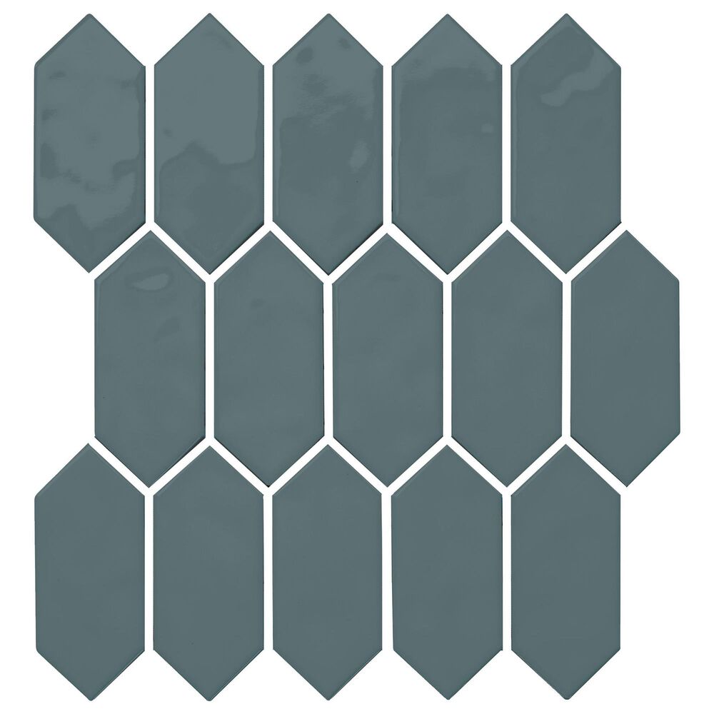 Dal-Tile Mythology Aura 2" x 5" Picket Undulated on 11.125" x 12.25" Ceramic Mosaic Sheet, , large