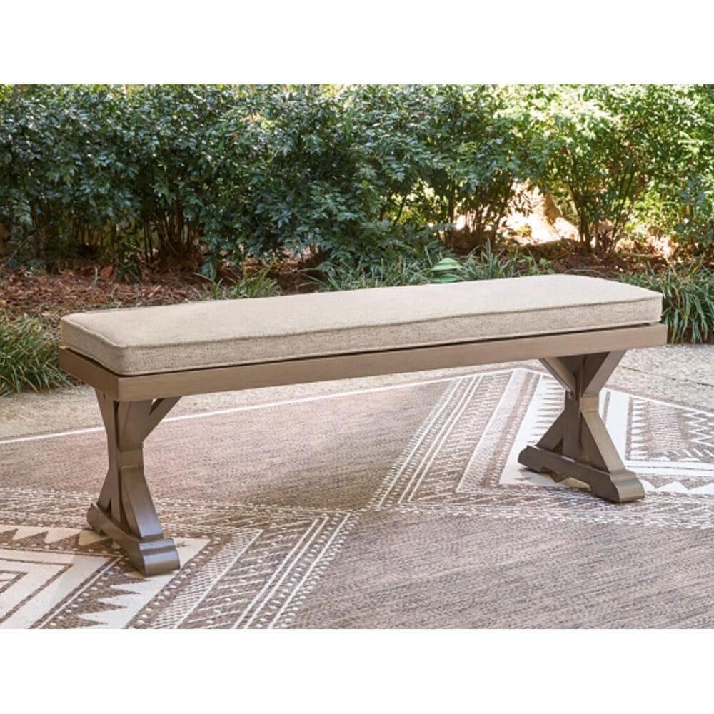 Ashley Laguna Heights Bench with Cushion in Beige, , large