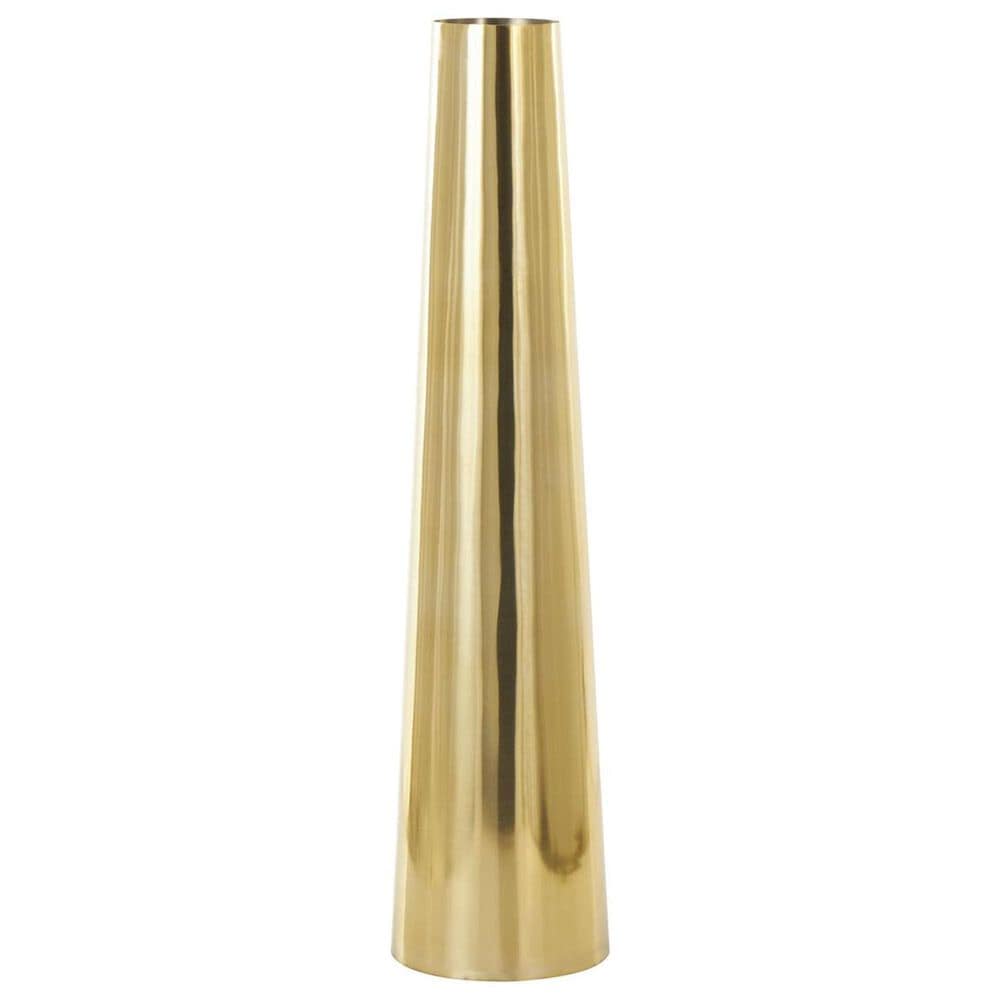 Maple and Jade Minimalistic Tall Floor Cone Decorative Vase in Shiny Gold, , large