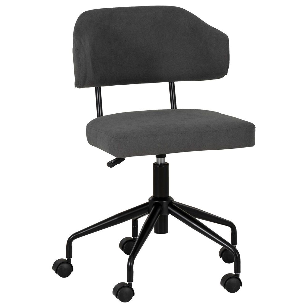 Linon Home Decor Tristan Swivel Office Chair in Black, , large