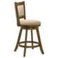 Armen Living Aiden Swivel Counter Height Stool with Gray Upholstery in Sepia Brown, , large