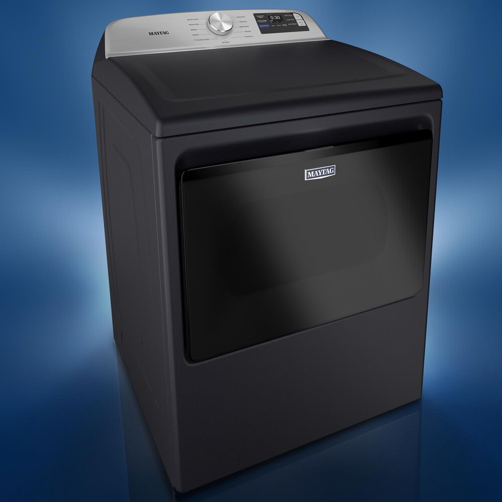 Maytag 7.4 Cu. Ft. Smart Front Load Electric Dryer with Extra Power in Midnight Steel, , large