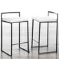 Lumisource Fuji Stackable Counter Stool with White Faux Leather Cushion in Black (Set of 2), , large