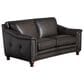 Hydeline Billingham Leather Stationary Loveseat in Ash, , large