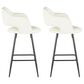 LumiSource Margarite Counter Stool with Cream Cushion in Black (Set of 2), , large