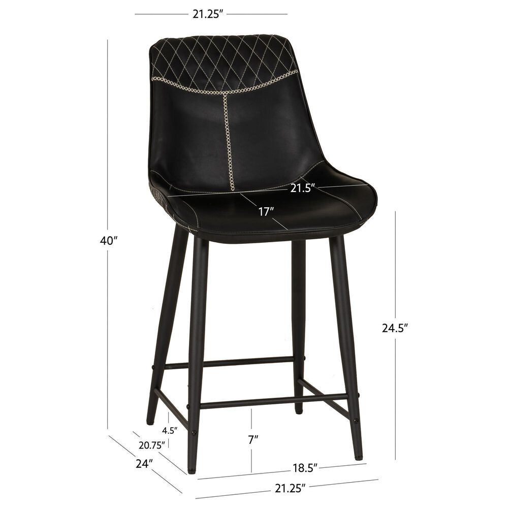 Linon Home Decor Elder 24" Counter Stool in Black, , large