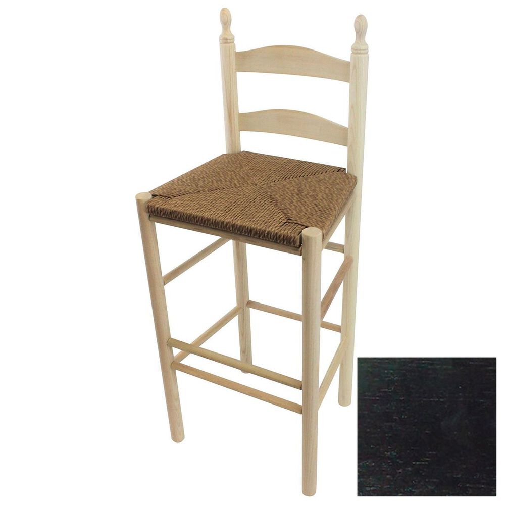 Lakeside Calabash Ladderback Counter Stool in Black, , large