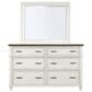 Riva Ridge Caraway 6-Drawer Dresser and Mirror in Aged Ivory and Brown, , large