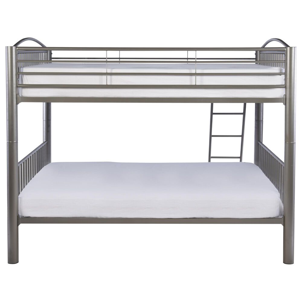Linon Home Decor Heavy Full Over Full Bunk Bed in Pewter, , large