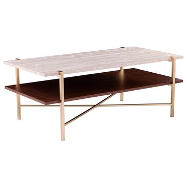 Southern Enterprises Ardmillan Storage Coffee Table in Brass, Tobacco, and White, , large