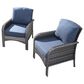 HOMLUX 27" Patio Single Chair in Denim Blue (Set of 2), , large