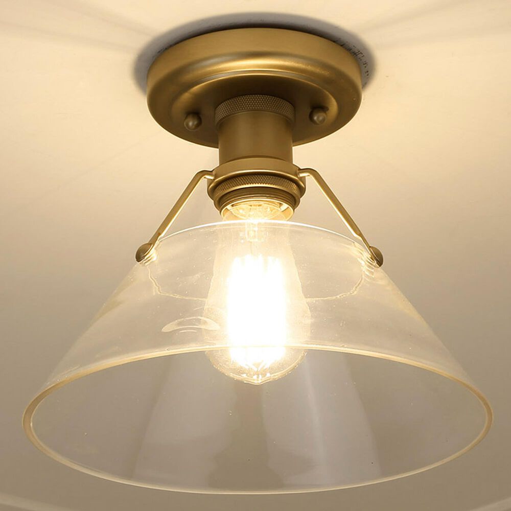 Golden Lighting Orwell Flush Mount with Clear Cone in Brushed Champagne Bronze, , large