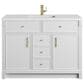 James Martin Bellshire 48" Single Bathroom Vanity in Bright White with Single Hole 3 cm White Zeus Silestone Top and Rectangular Sink, , large