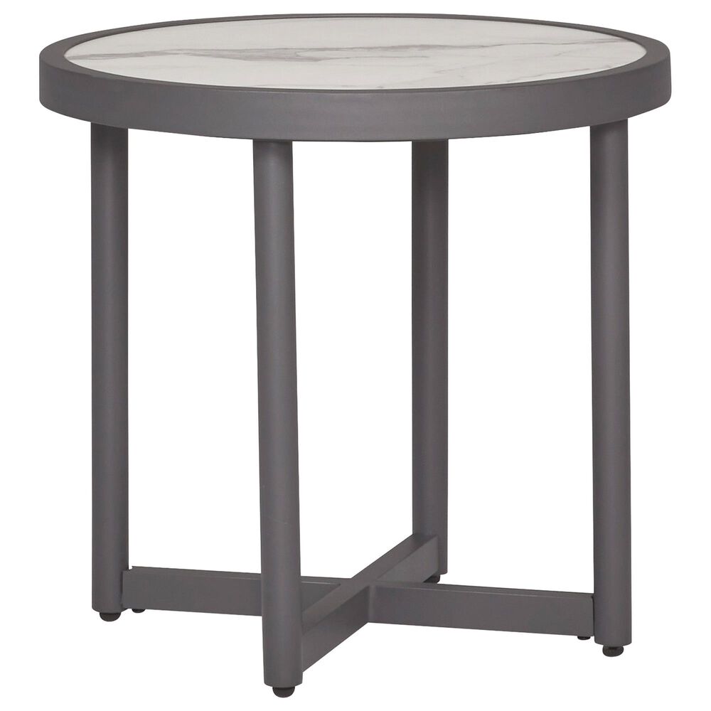 Ashley Ocean Beach Round End Table in Gray, , large