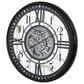Yosemite Home Decor Modern Farmhouse Gear Wall Clock in Black and White, , large