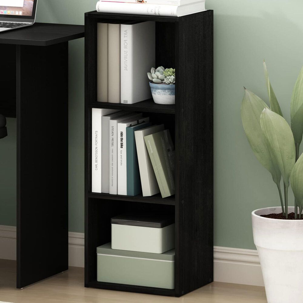 HOMLUX 3-Tier Open Shelf Bookcase in Blackwood, , large