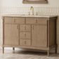 James Martin Kinnsden 48" Single Bathroom Vanity in Weathered Oak with 3 cm Tajnar Eclos Top, Rectangular Sink and FreePower Wireless Charger, , large