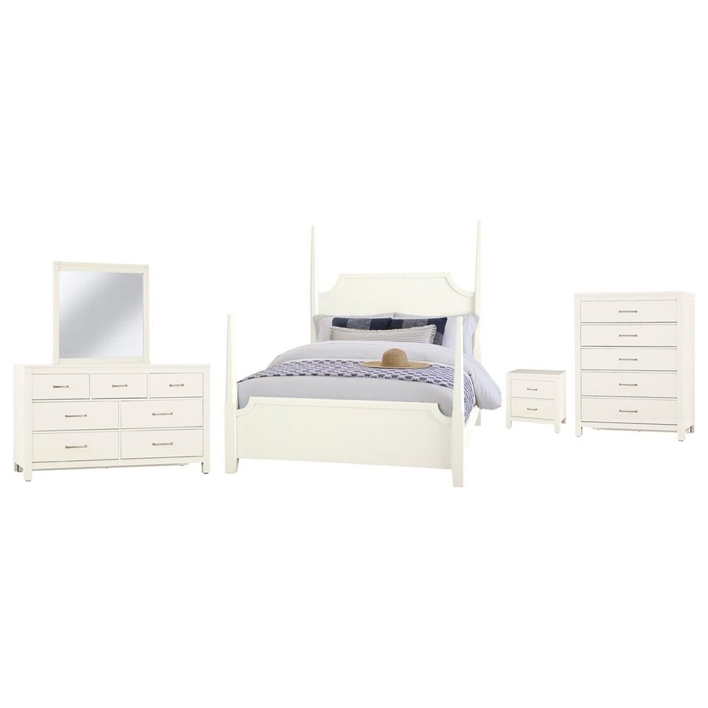 Viceray Collections Tide and Timber 5 Piece Full Poster Bedroom Set in White Maple, , large