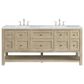 James Martin Vanities Breckenridge 72" Double Vanity in Whitewashed Oak with 3 cm Carrara White Marble Top, , large