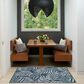 Nourison Garden Oasis Ivory and Navy 3" x 5" Indoor/Outdoor Area Rug, , large