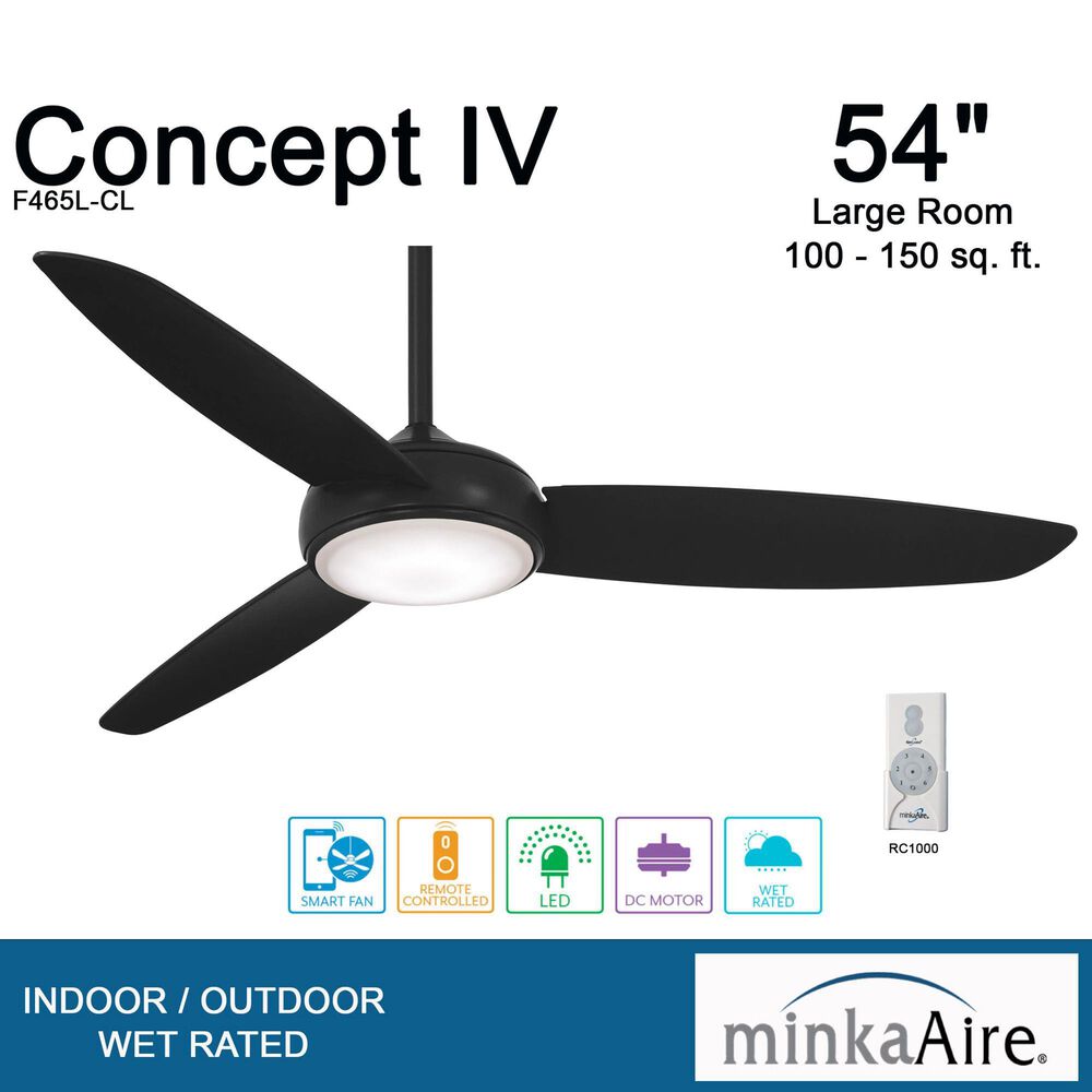 Minka-Aire Concept IV 54" Ceiling Fan with LED Light in Coal, , large