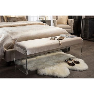 Baxton Studio Hildon Upholstered Lux Bench in Beige, , large