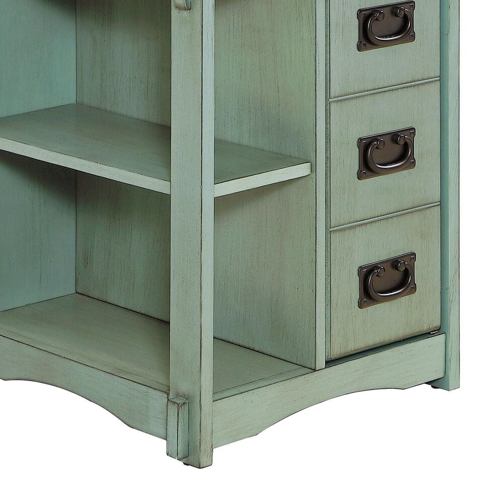 Linon Home Decor Parnell Side Table in Teal, , large