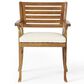Hearth and Haven Hermosa 7-Piece Outdoor Dining Set with Cream Cushion in Teak, , large
