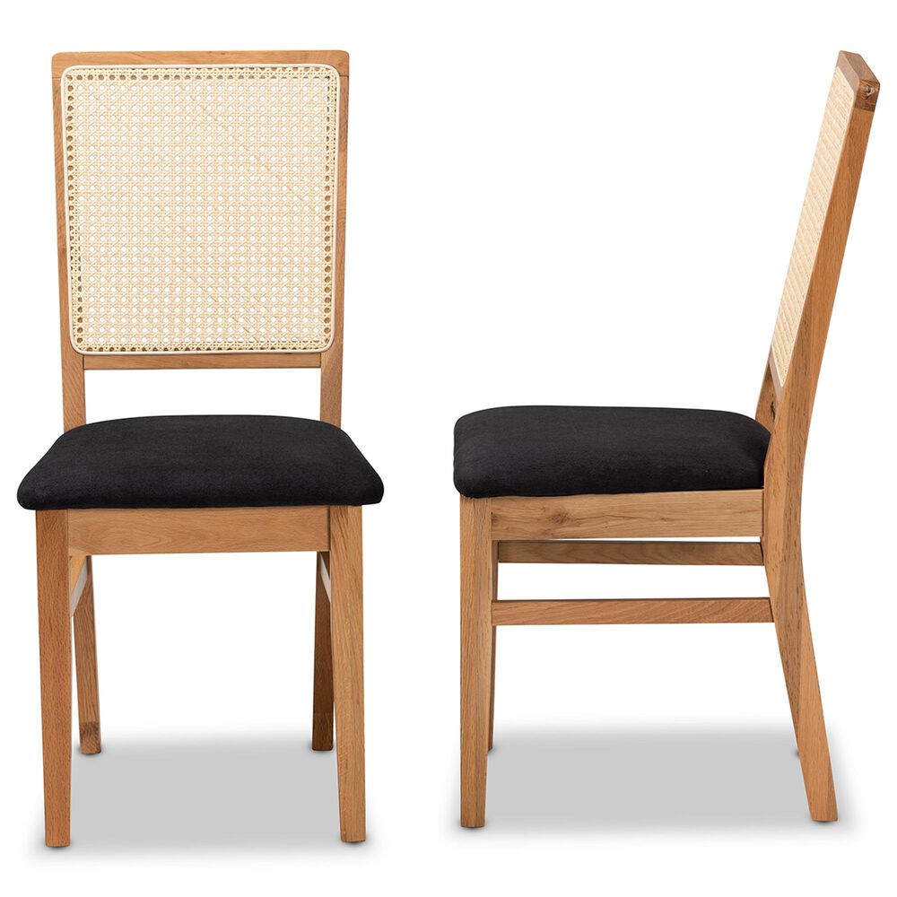 Baxton Studio Idris Side Chair in Oak Brown (Set of 2), , large