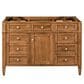 James Martin Vanities Brittany 60" Single Bathroom Vanity in Saddle Brown with 3 cm White Zeus Quartz Top and Rectangular Sink, , large