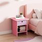 HOMLUX 1-Drawer Modern Nightstand with Open Shelf in Pink (Set of 2), , large
