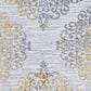 Couristan Calinda Montebello 2" x 3" Gold, Silver and Ivory Area Rug, , large